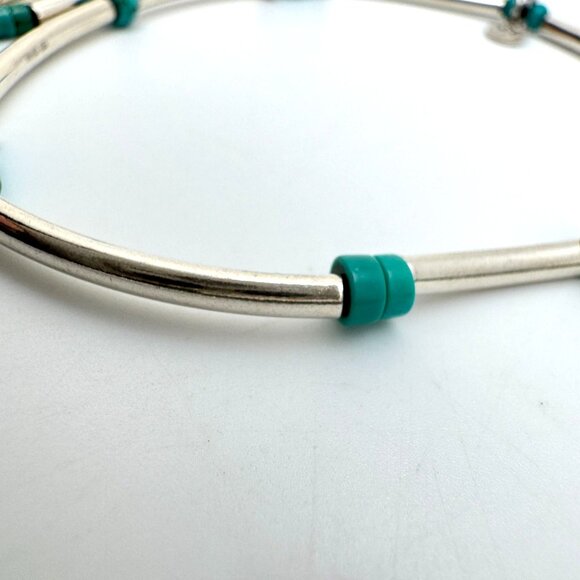Silpada 3 Turquoise Bracelets Sterling Silver Stretch To 8" Vintage Gift - Picture 7 of 8